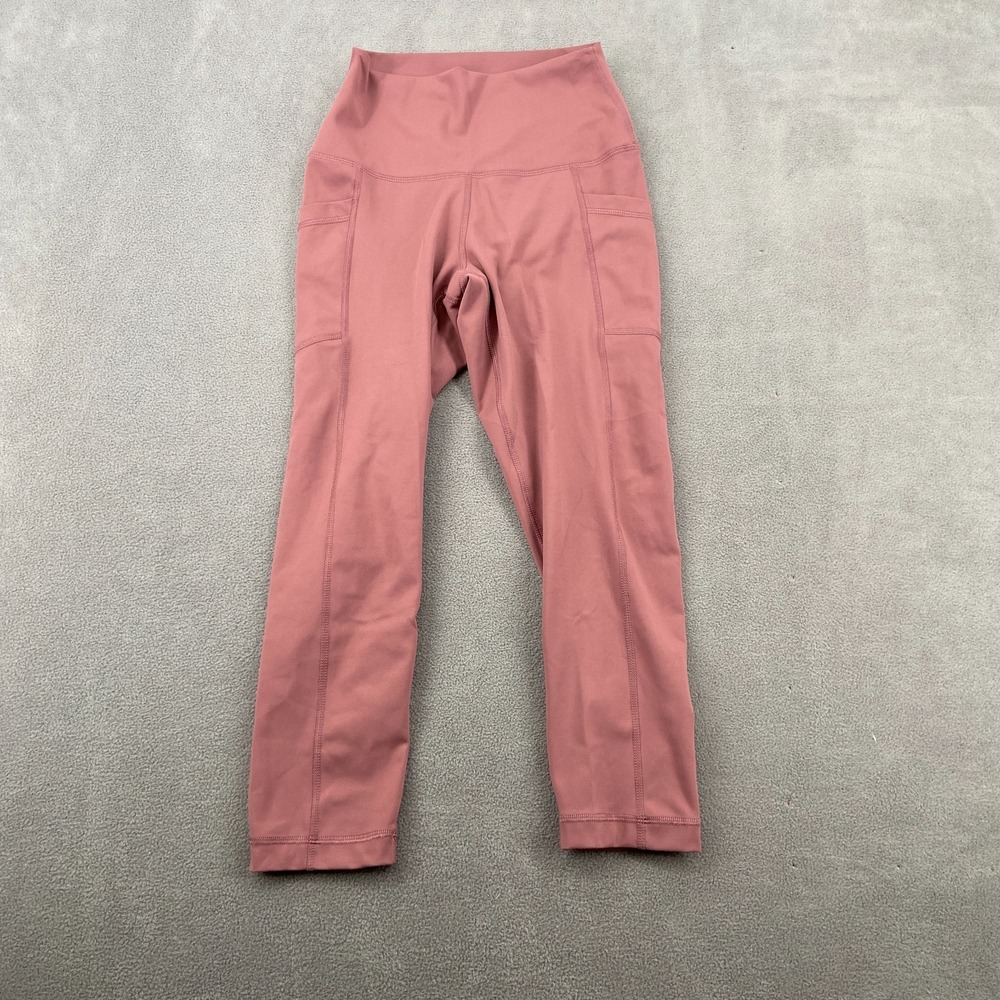 90 Degree by Reflex Cropped Leggings Women Small Mauve Pink Stretch Yoga Workout